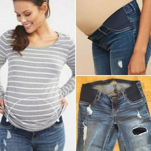 Distressed Maternity skinny jeans
